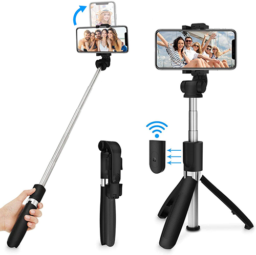 selfie stick and tripod