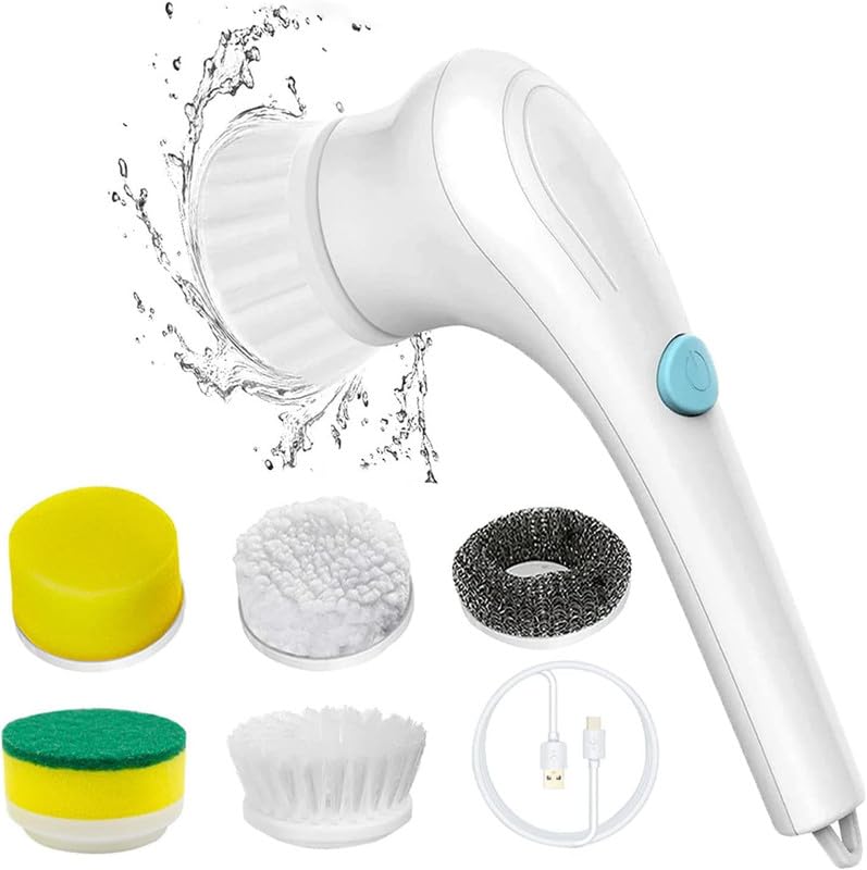 Electric spin scrubber cleaning brush