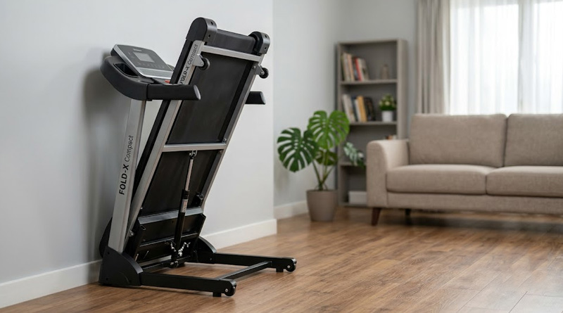 Hydraulic soft drop folding mechanism on sparnod vs fitkit treadmill frames