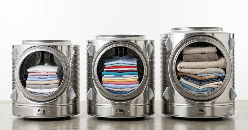 Family size and capacity selection chart for a washing machine buying guide india